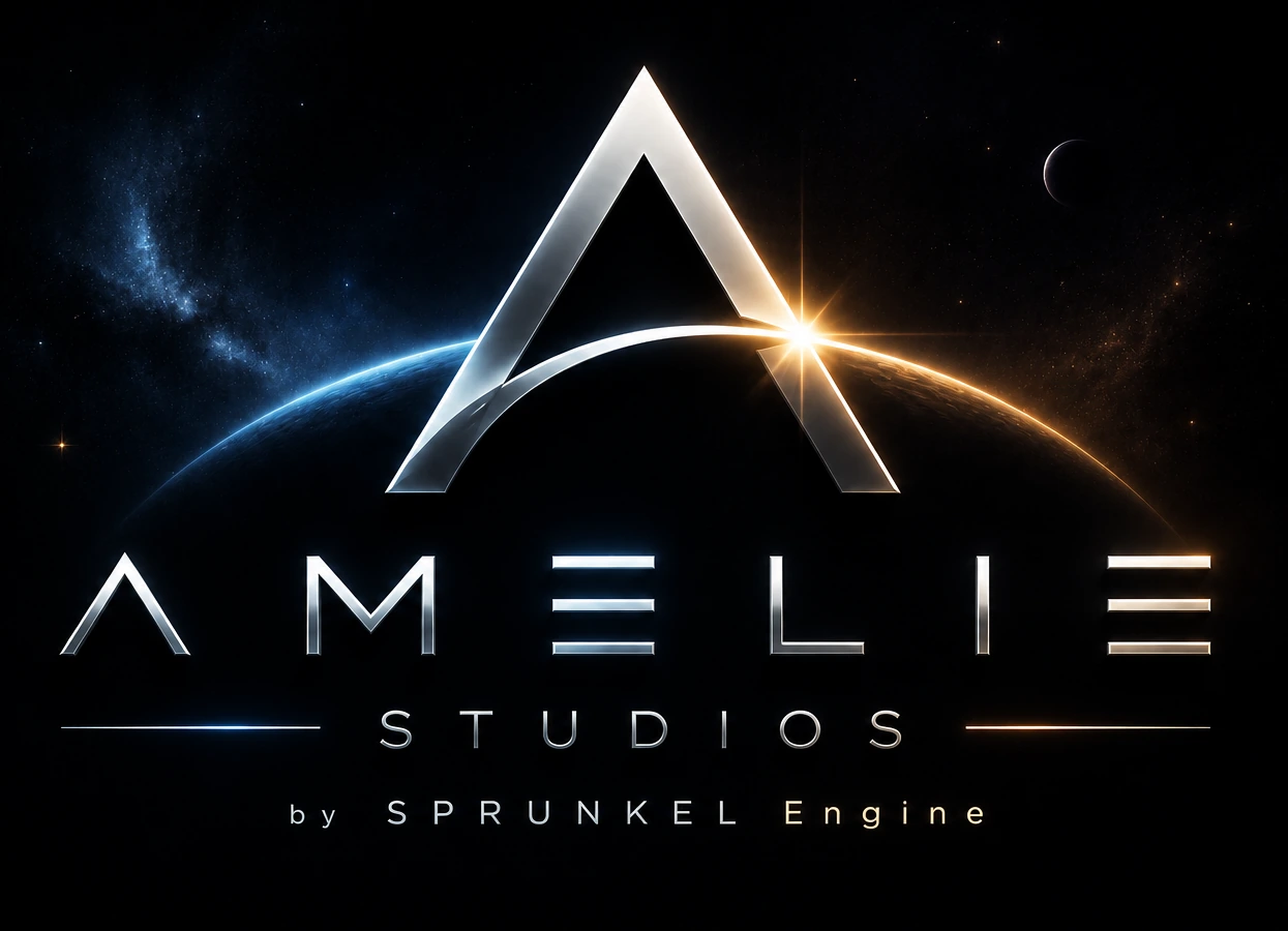 AMELIE Studios Logo im Weltraum